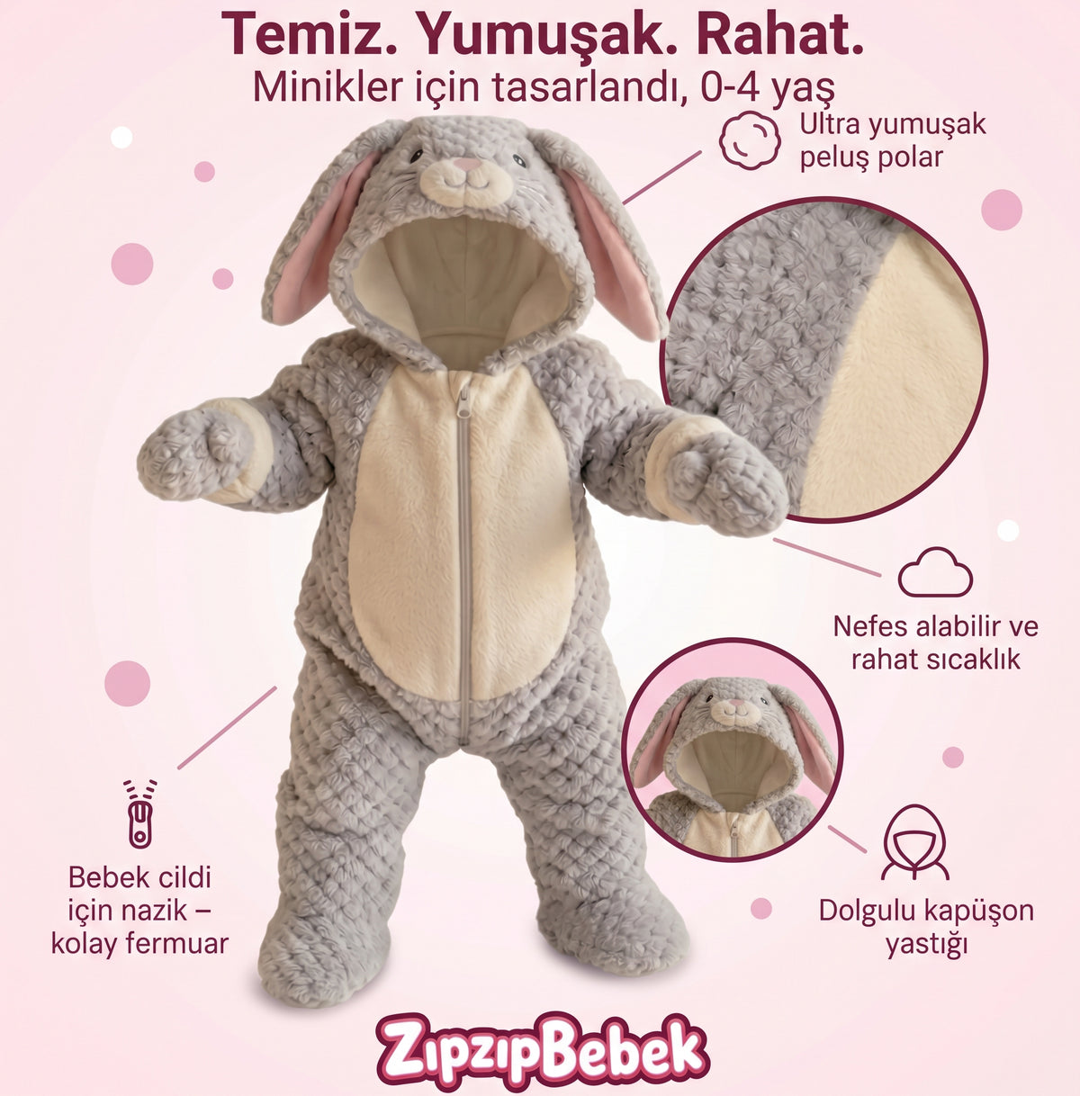 Zıpzıp Bebek - Peluş Bebek Tulumu